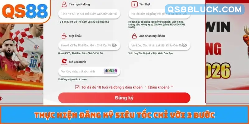 Thực hiện đăng ký siêu tốc chỉ với 3 bước