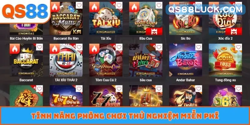 Tính năng phòng chơi thử nghiệm miễn phí