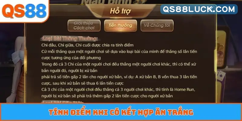 Tính điểm khi có kết hợp ăn trắng