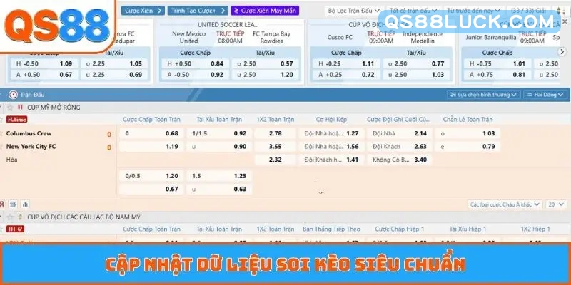 Cập nhật dữ liệu soi kèo siêu chuẩn