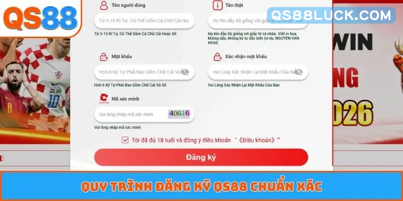Quy trình đăng ký QS88 chuẩn xác
